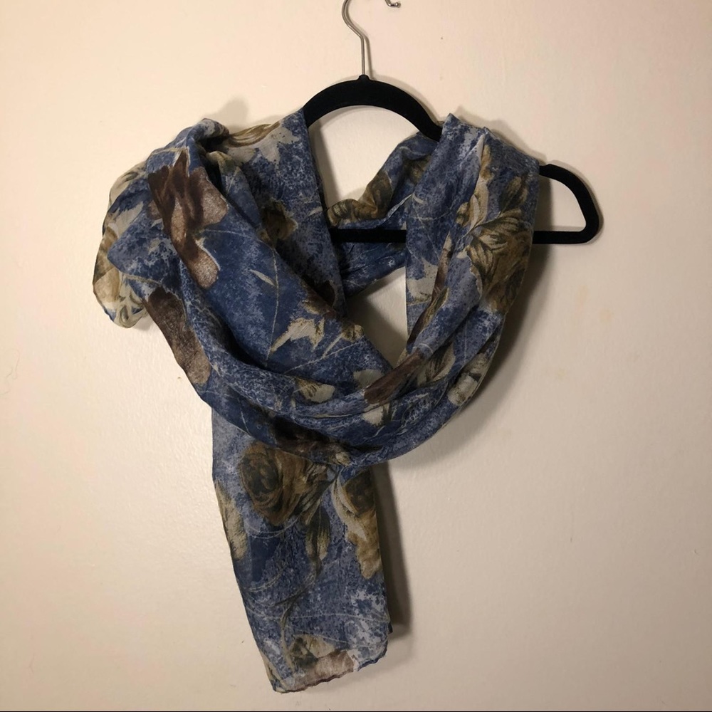 Blue floral scarf